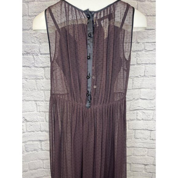 Malene Birger Sheer Silk Dress Ribbon Accent Collar Ladies Size 36 / 6US Sheer - Picture 7 of 11